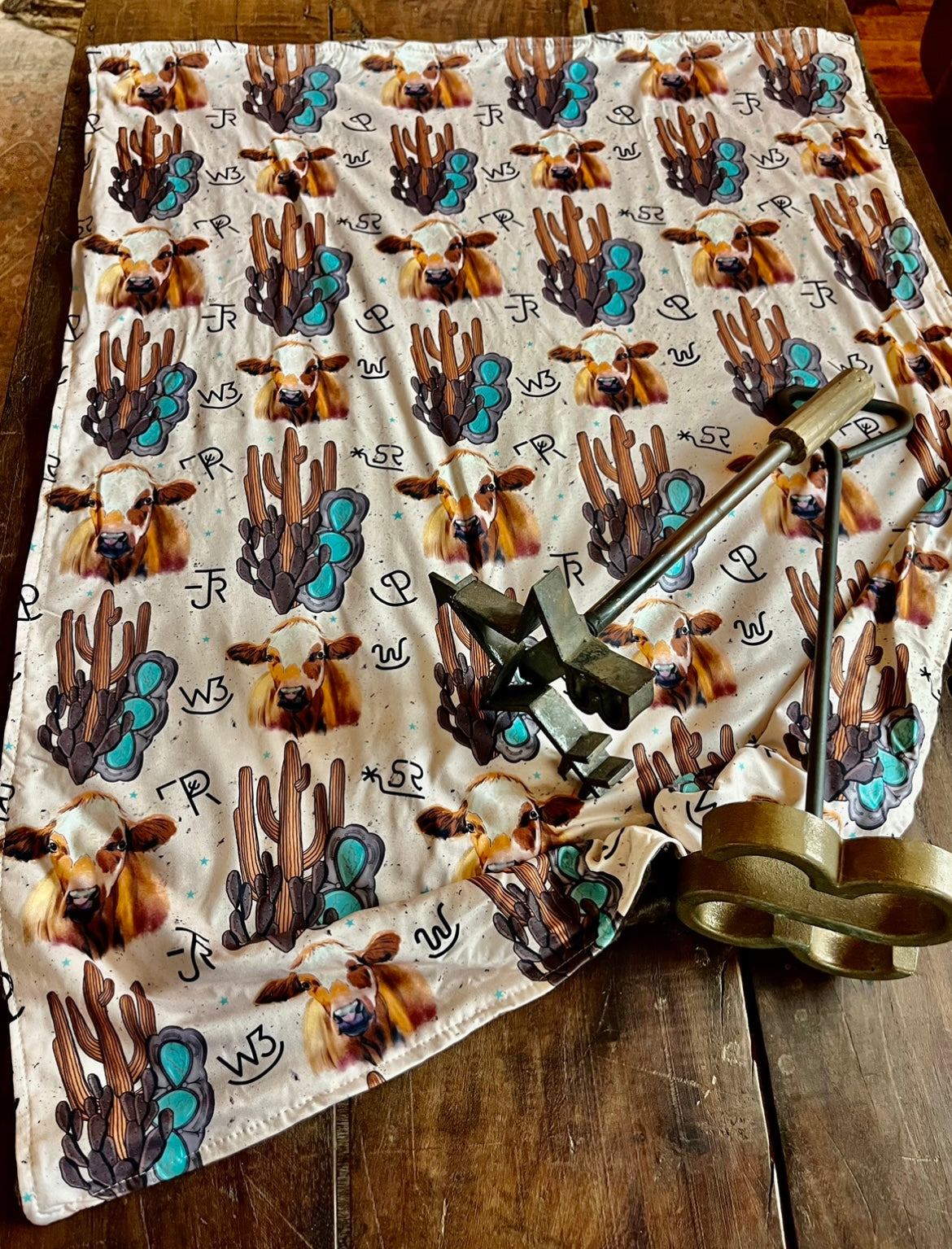 Cow & Cactus Baby Blanket