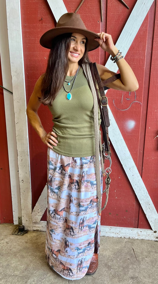 Wild Horses Maxi Skirt